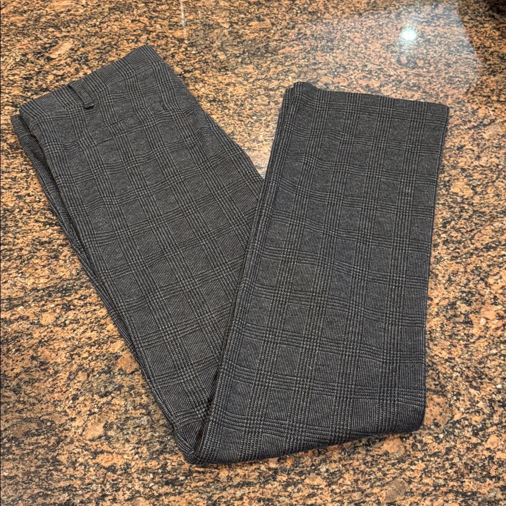 Betabrand Charcoal Plaid Stretch Dress Pants. Sz Small Petite
